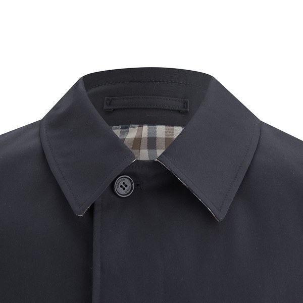 Aquascutum Men's Broadgate Single Breasted Trench Coat Navy Clothing