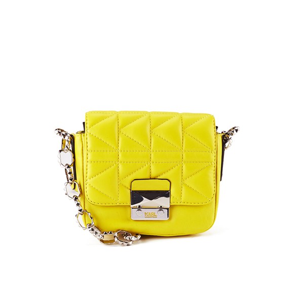 Karl Lagerfeld K/Kuilted Cross Body Bag Yellow Free UK Delivery