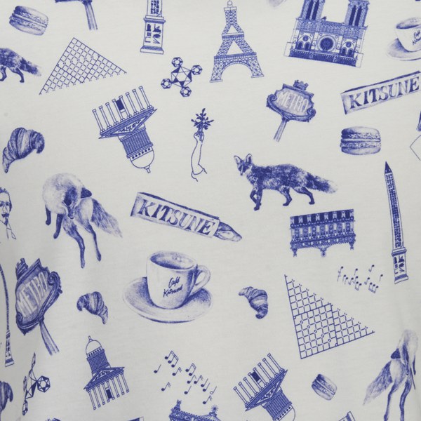 Maison Kitsuné Men's All Over Map Print T-Shirt - White/Navy - Free UK ...