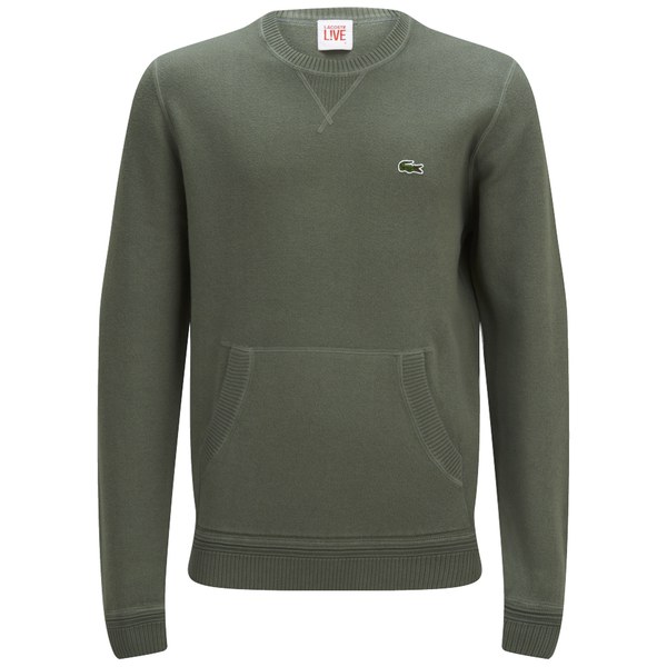Lacoste Live Men's Kangaroo Pocket Sweatshirt Green Mens Clothing