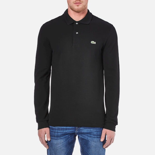 black lacoste long sleeve shirt