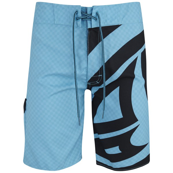 Animal Mens 20 Inch Blawa Fixed Waist Board Shorts Hawaiian Blue Mens