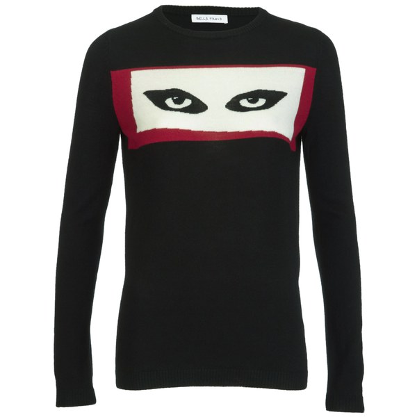 Bella Freud Women's Jordan's Eyes Jumper Red/Black Free UK Delivery over £50