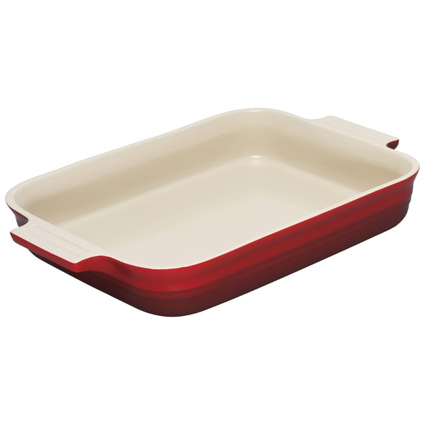 Le Creuset Stoneware Shallow Rectangular Dish 32cm Cerise Homeware