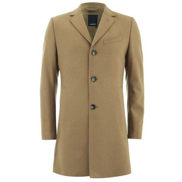 J.Lindeberg Men's Wolger Melton Wool Coat Camel Clothing