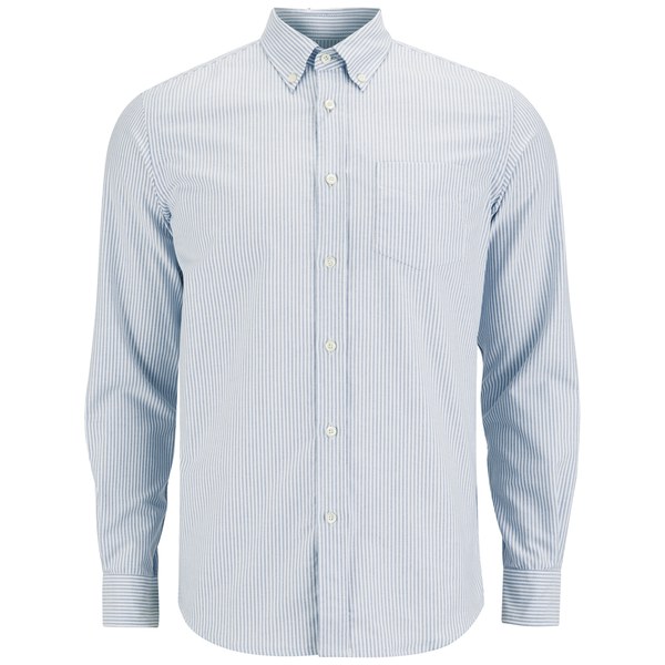 Tripl Stitched Men's Candy Stripe Long Sleeve Shirt - Sky - Free UK ...