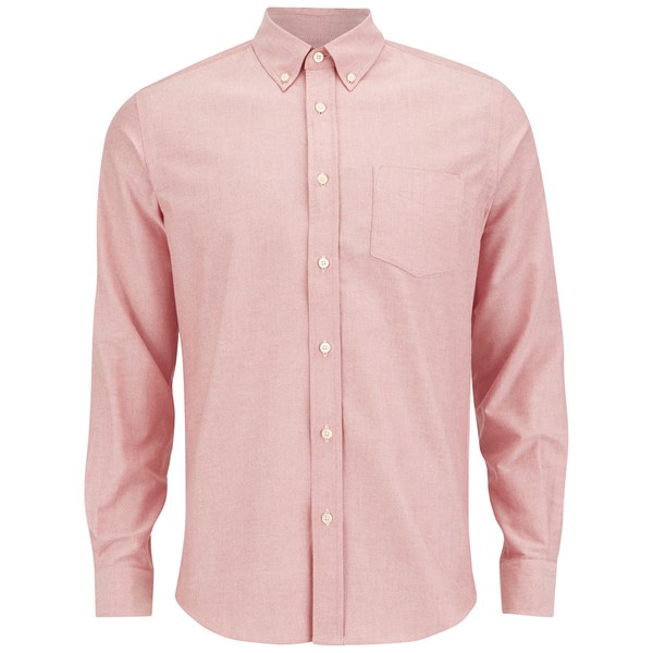 Tripl Stitched Men's Oxford Long Sleeve Shirt - Rose - Free UK Delivery ...