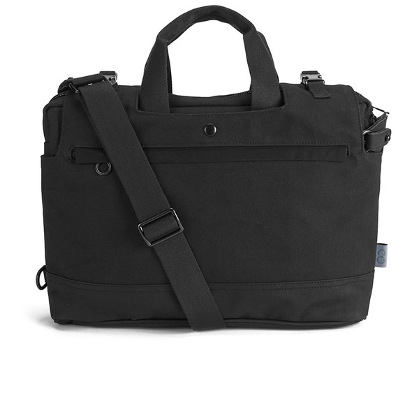 C6 Men&#39;s Double Zip Laptop Bag - Black Canvas - Free UK Delivery over £50