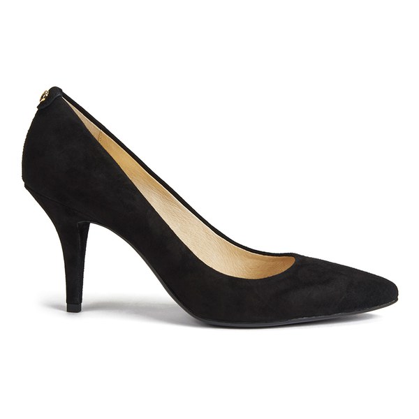 low heel black court shoe