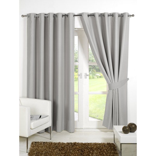Dreamscene Blackout Eyelet Curtains Silver IWOOT