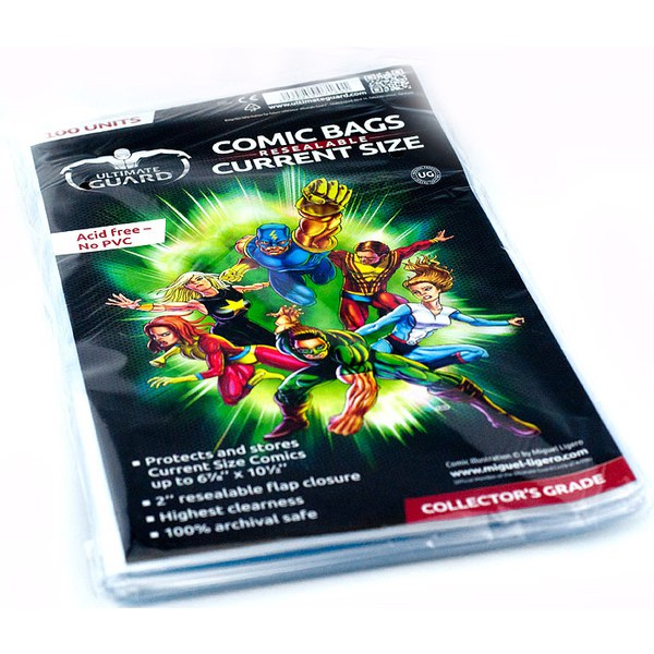 Ultimate Guard Resealable Comic Bags Current Size 100 My Geek Box
