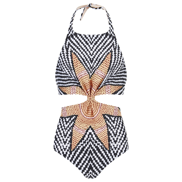 Mara Hoffman Women's Knot Front Cut Out Swimsuit - Starbasket Stone ...