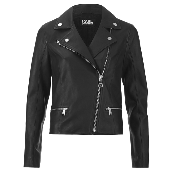 Karl Lagerfeld Women S Ikonik Odina Biker Jacket Black Womens Karl Lagerfeld Women S Ikonik Odina Biker Jacket Black Image 1