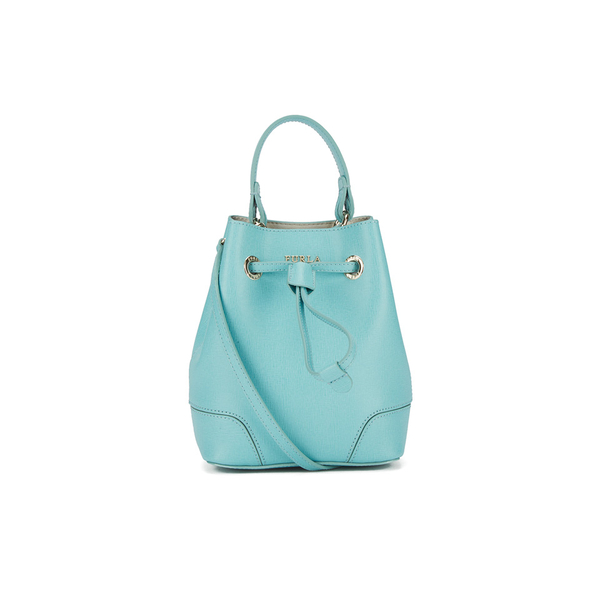Furla Women's Stacy Mini Drawstring Bucket Bag Light Blue