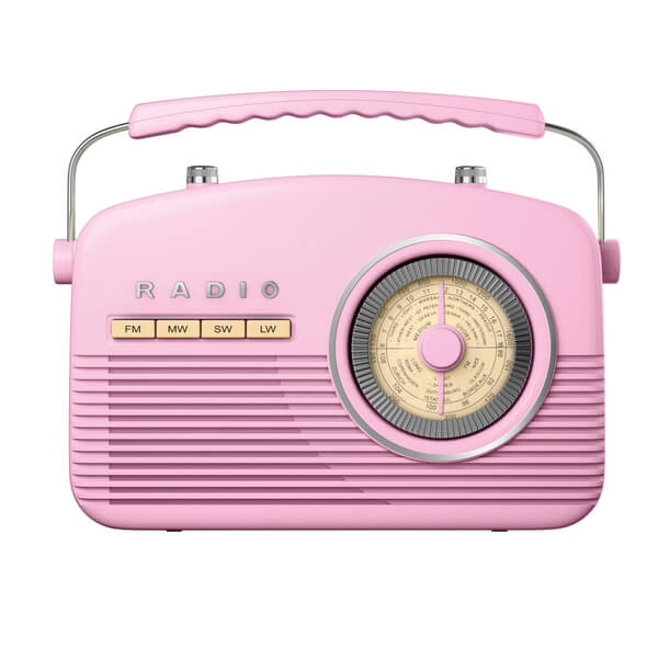 Akai Vintage 50s Style Portable Retro AM/FM Radio - Pink Electronics ...