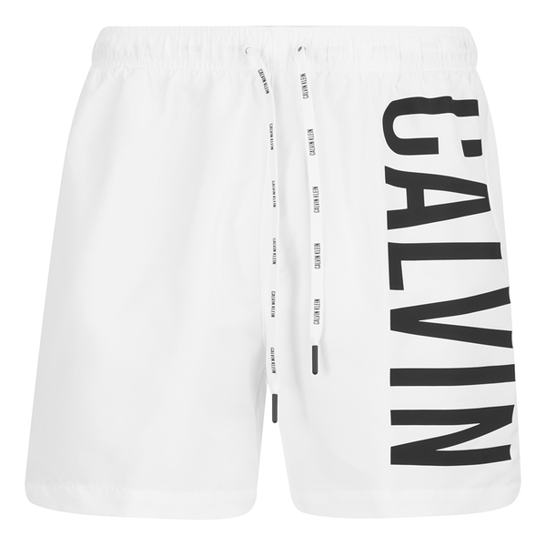 Calvin Klein Men's CK One Logo Intense Power Swim Shorts - White - Free ...