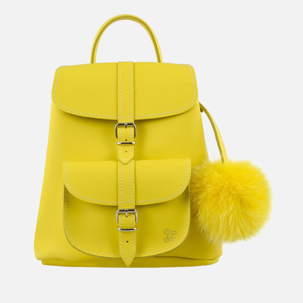 Grafea Women's Sunny Fur Pom Backpack Yellow