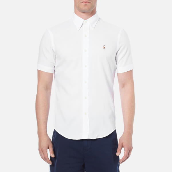 Polo Ralph Lauren Men's Short Sleeve Oxford Shirt - White - Free UK ...