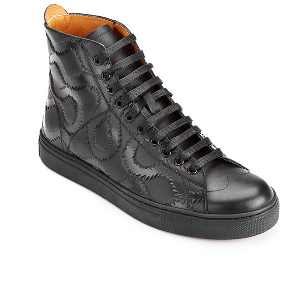 Vivienne Westwood MAN Men's High Top Embossed Squiggle Leather Trainers ...