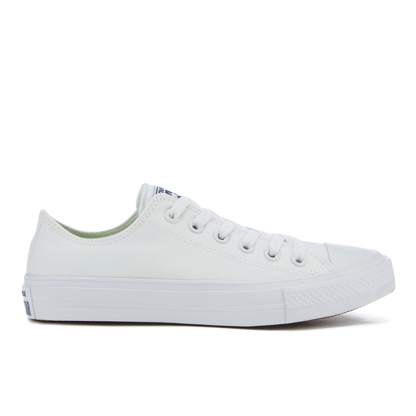 Converse Chuck Taylor All Star II Ox Trainers - White/White/Navy | FREE ...