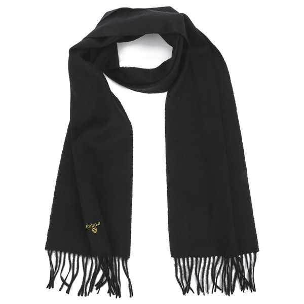 Barbour Men's Plain Lambswool Scarf Black Mens Accessories