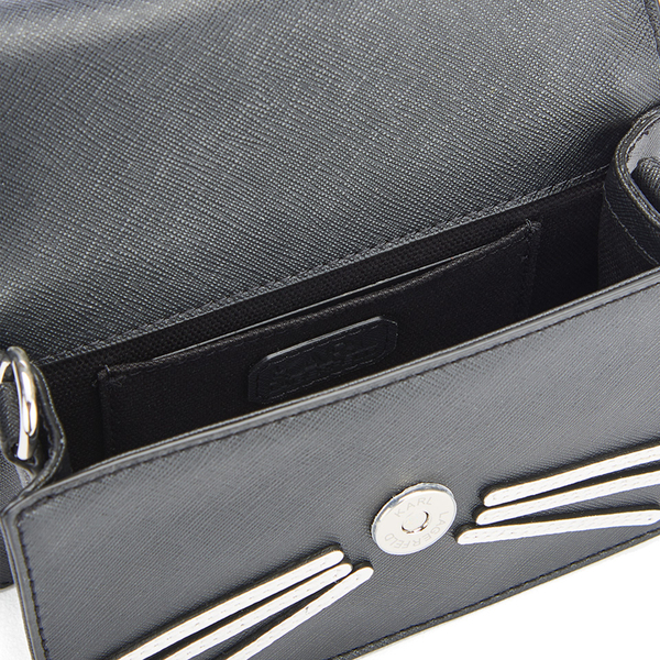 Karl Lagerfeld Womens Kkocktail Cat Cross Body Bag Black Womens
