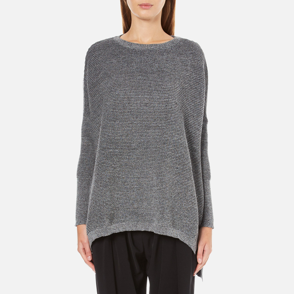 Paisie Women's Ribbed Jumper with Side Splits - Marl Grey Womens ...