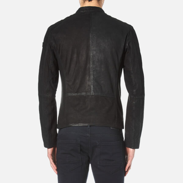 Boss Orange Men S Jonate Leather Jacket Black Free Uk Delivery Boss Orange Men S Jonate Leather Jacket Black Image 3