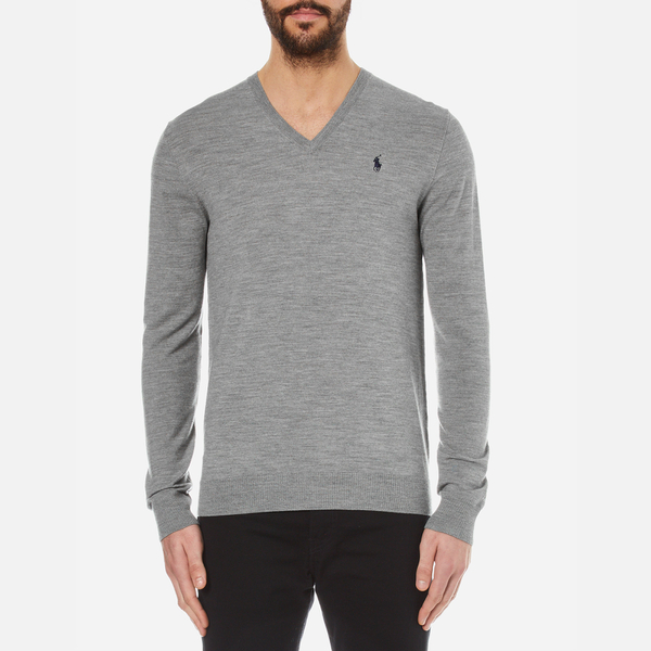 ralph lauren grey v neck jumper