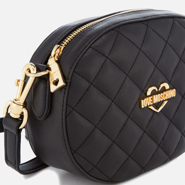 Love Moschino Women&#39;s Quilted Round Small Cross Body Bag - Black