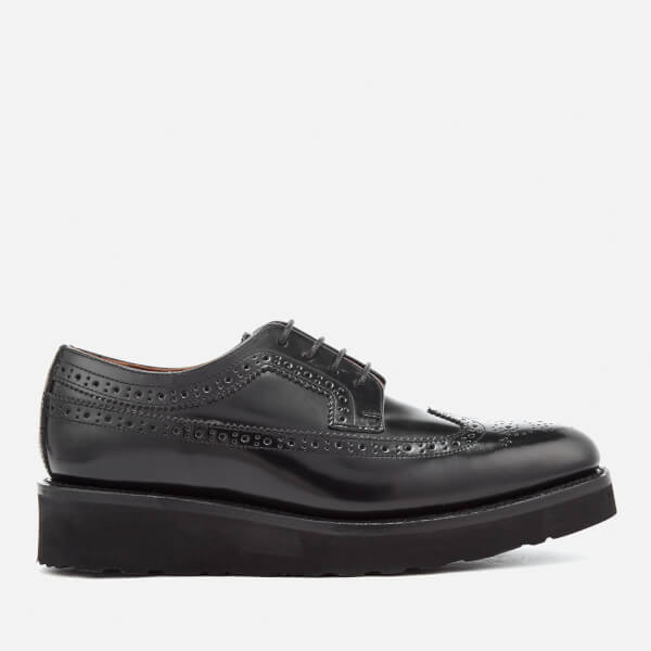 Grenson Women's Agnes Gloss Leather Brogues - Black - Free UK Delivery ...