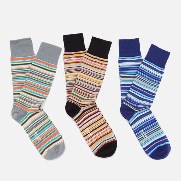 Paul Smith Men's 3 Pack Stripe Socks - Multi - Free UK Delivery over £50