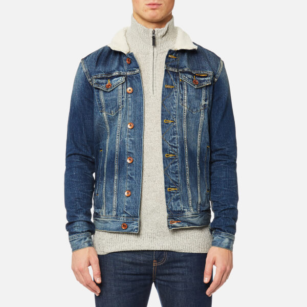 Superdry Men's Stormbreaker Denim Jacket Beaten Blue Clothing