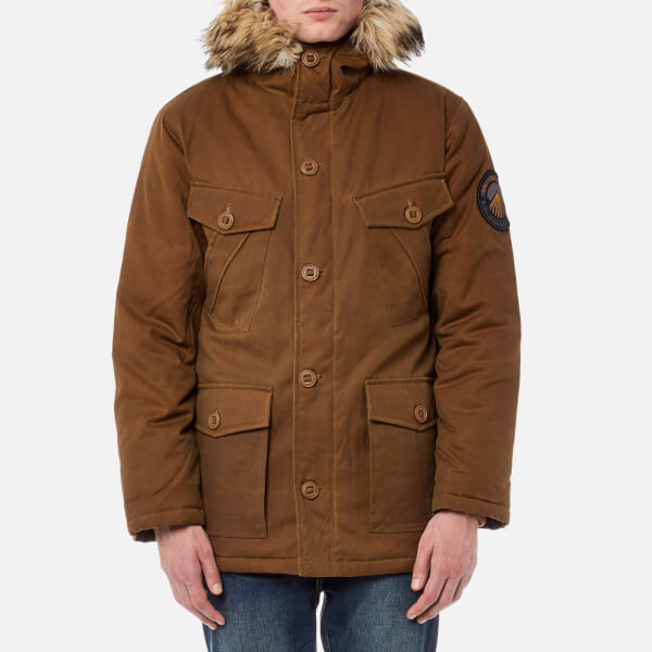 Superdry Men's Everest Wax Jacket Tobacco Clothing