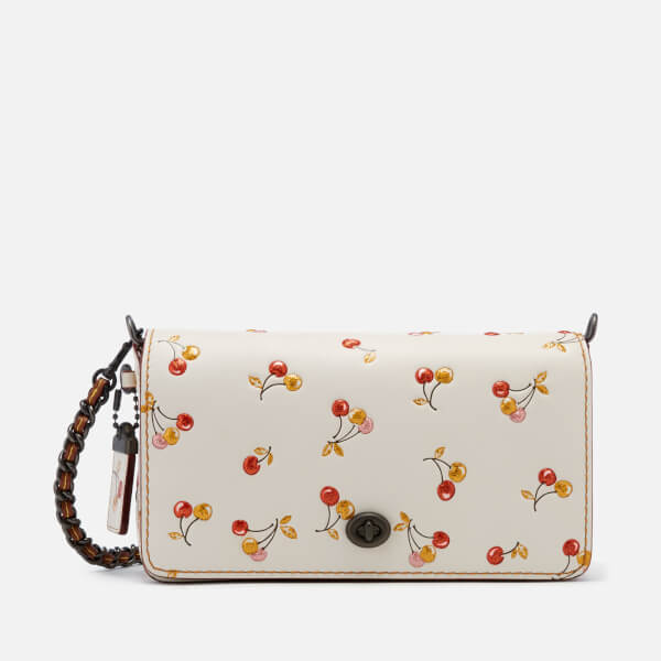 Coach 1941 Women's Cherry Print Dinky Cross Body Bag Chalk Free UK Delivery over £50