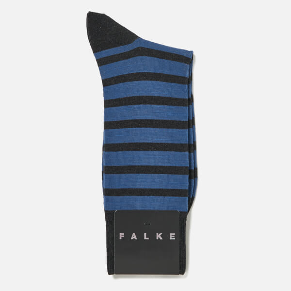 FALKE Men's Even Stripe Basic Socks Anthracite Melange Free UK
