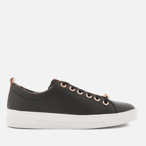 metallic leather cupsole trainers