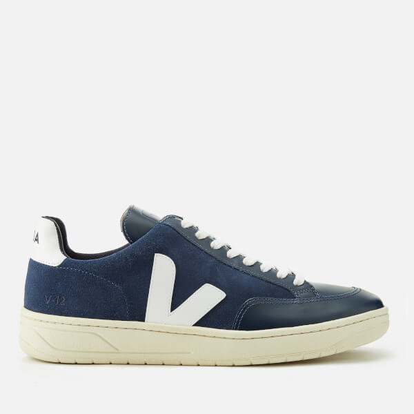 Veja Men's V-12 Suede Trainers - Midnight/White - Free UK Delivery over £50