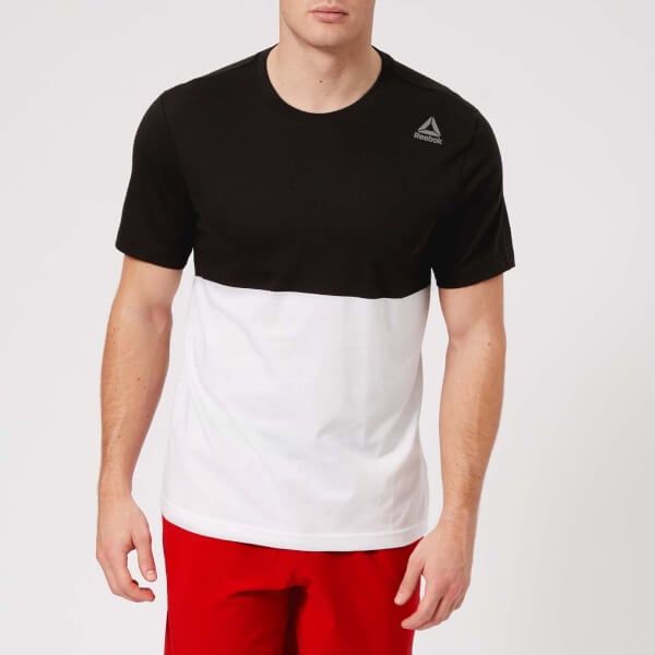 Reebok Men's Colour Block Short Sleeve T-Shirt - Black 