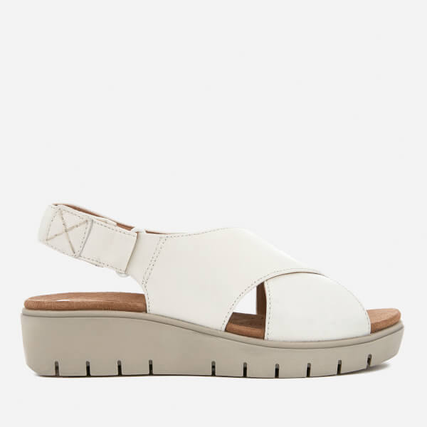 clarks sandals white