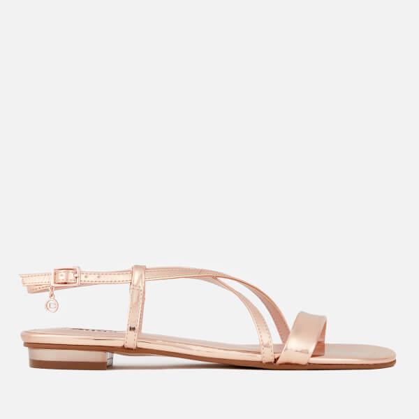 Dune Women's Nienna Strappy Flat Sandals - Rose Gold | FREE UK Delivery ...