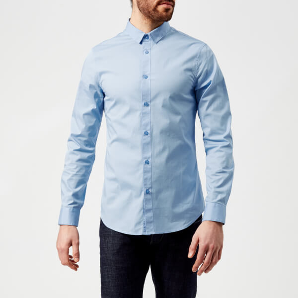 Armani Exchange Men's Long Sleeve Shirt Sky Mens Clothing