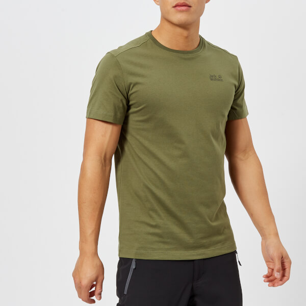 Jack Wolfskin Men's Essential Short Sleeve T-Shirt - Woodland Green ...