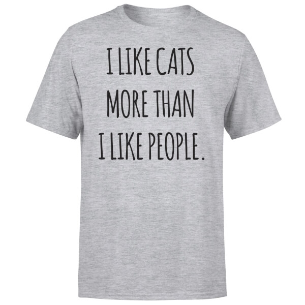 I Like Cats More Than People T-Shirt - Grey Merchandise | Zavvi US