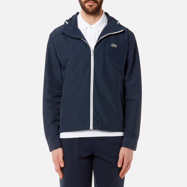 Lacoste Men's Lightweight Jacket - Navy Blue/White Clothing | TheHut.com