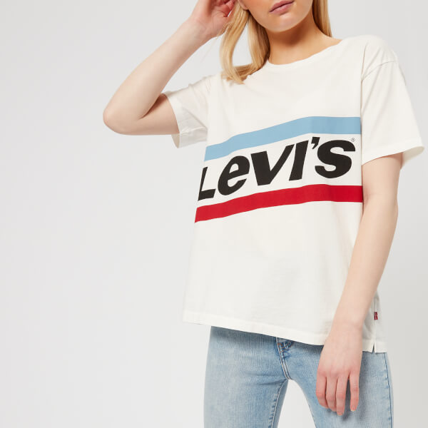 Levi's Women's Graphic Boyfriend T-Shirt - Logo Cloud Dancer streetçåçæå°çµæ