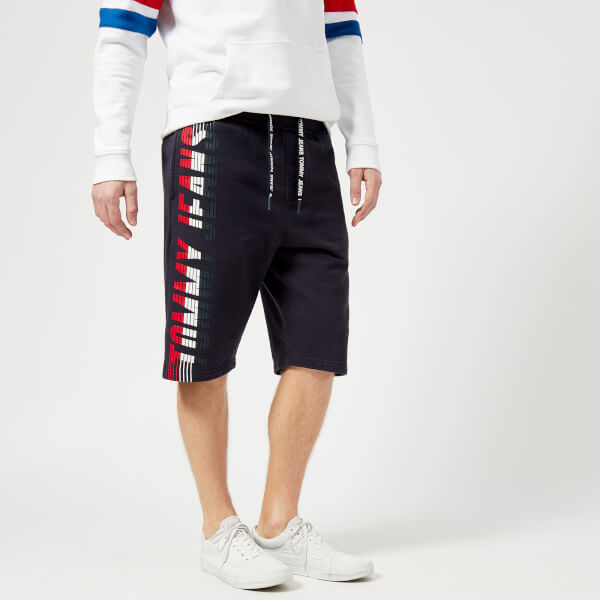 Tommy Jeans Men's Graphic Basketball Shorts Black Iris Free UK