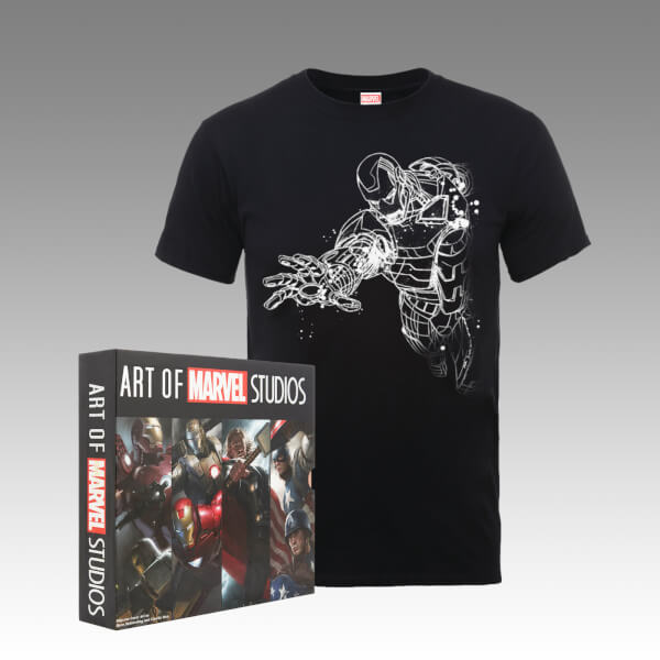Lot T-Shirt et Coffret Art of Marvel Studios (4 Livres) - Iron Man Avengers Assemble: Image 01