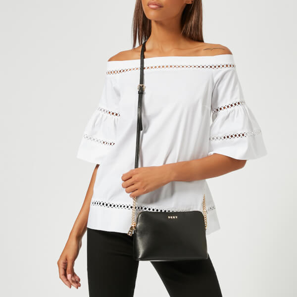 Dkny Sutton Leather Small Cross Body Bag Black Confederated