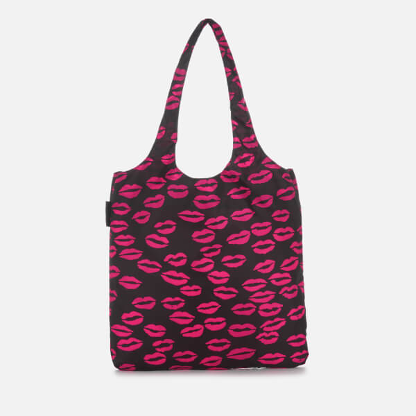 Lulu Guinness Women&#39;s Silicone Lip Foldaway Shopper Bag - Hot Pink - Free UK Delivery over £50